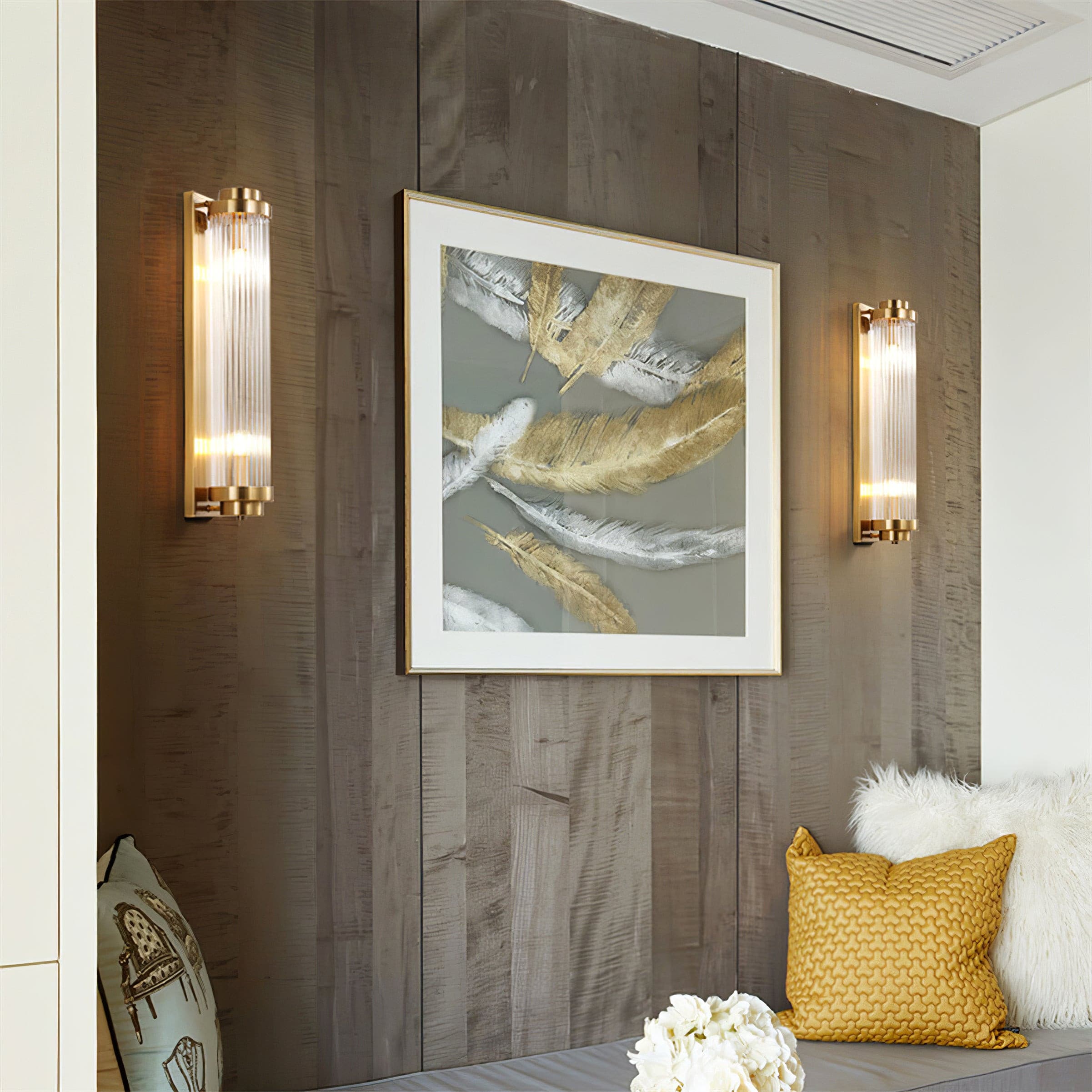 Vintage Glass Wall Lamp with LED in Retro Style
