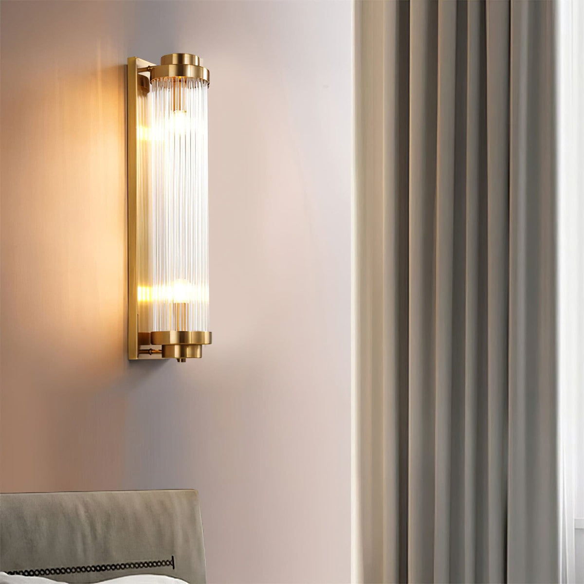 Vintage Glass Wall Lamp with LED in Retro Style