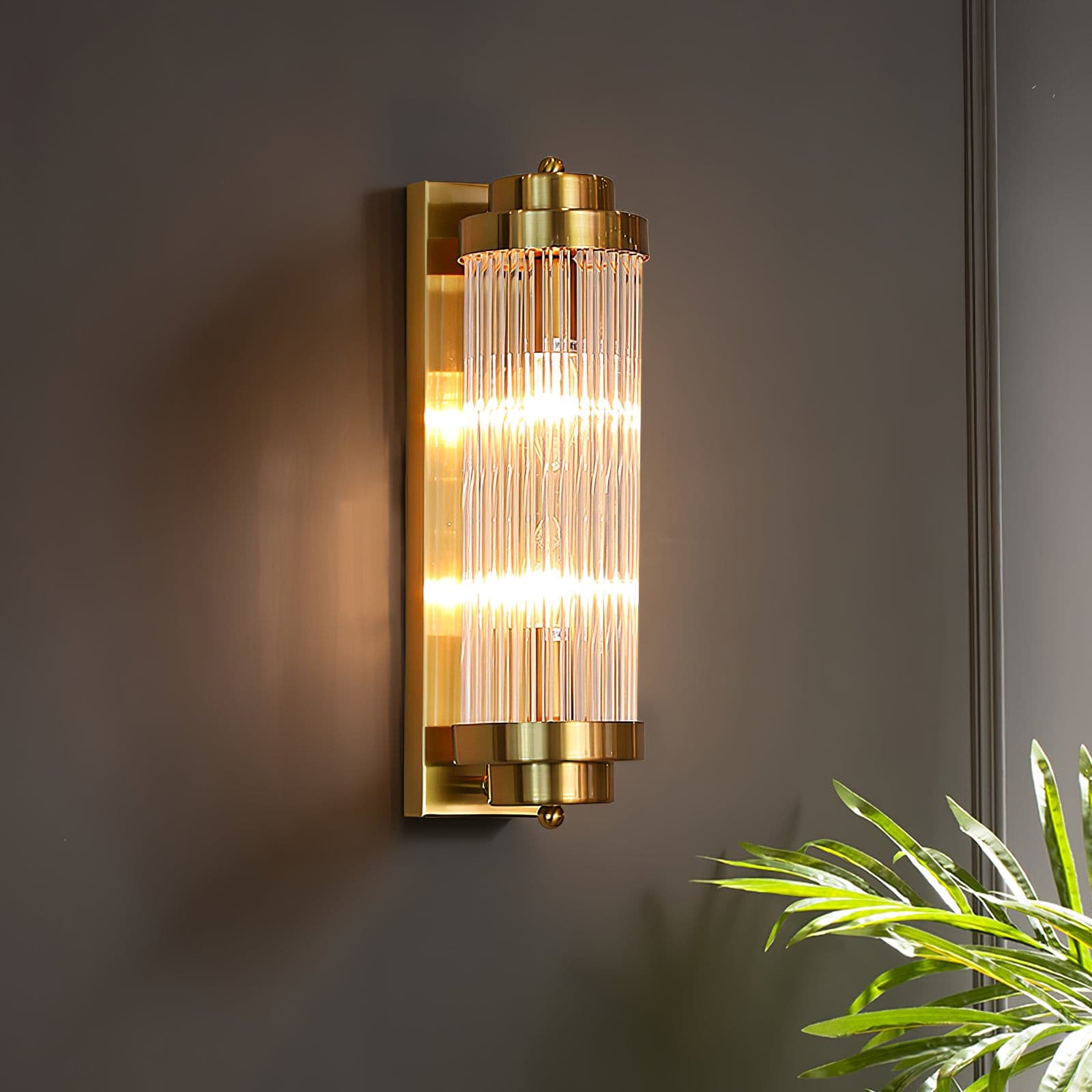 Vintage Glass Wall Lamp with LED in Retro Style