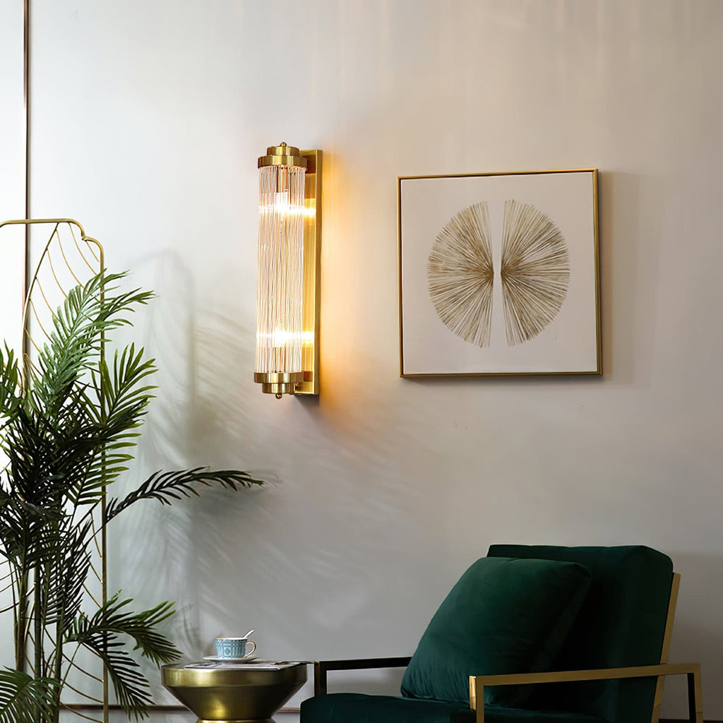 Vintage Glass Wall Lamp with LED in Retro Style