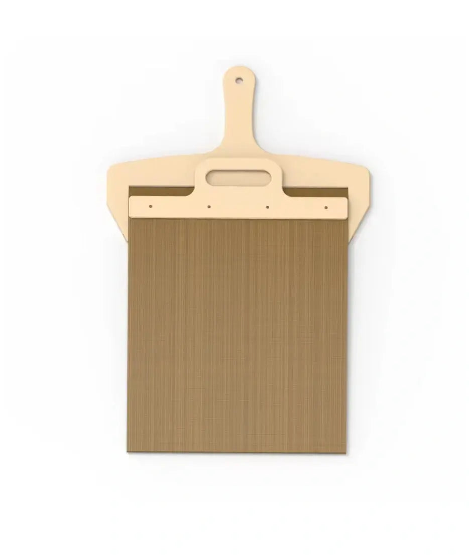 Pizza shovel with rolling strap — Dough-friendly sliding tool for perfect pizzas