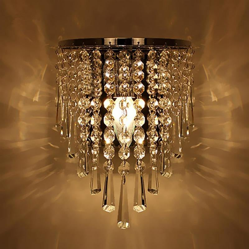 Modern Chrome Crystal Drop Wall Lamps