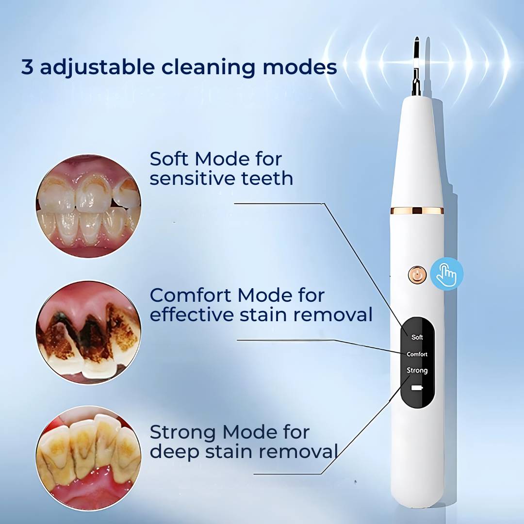 PlaqueFree Plaque Remover for teeth | Ultrasonic Teeth Cleaner - Tartar Remover from Home - Deep Teeth Cleaning and Polish