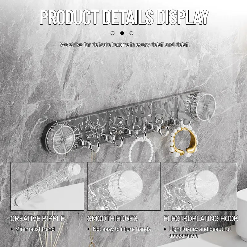 Space-saving suction cup hooks with adjustable folding design