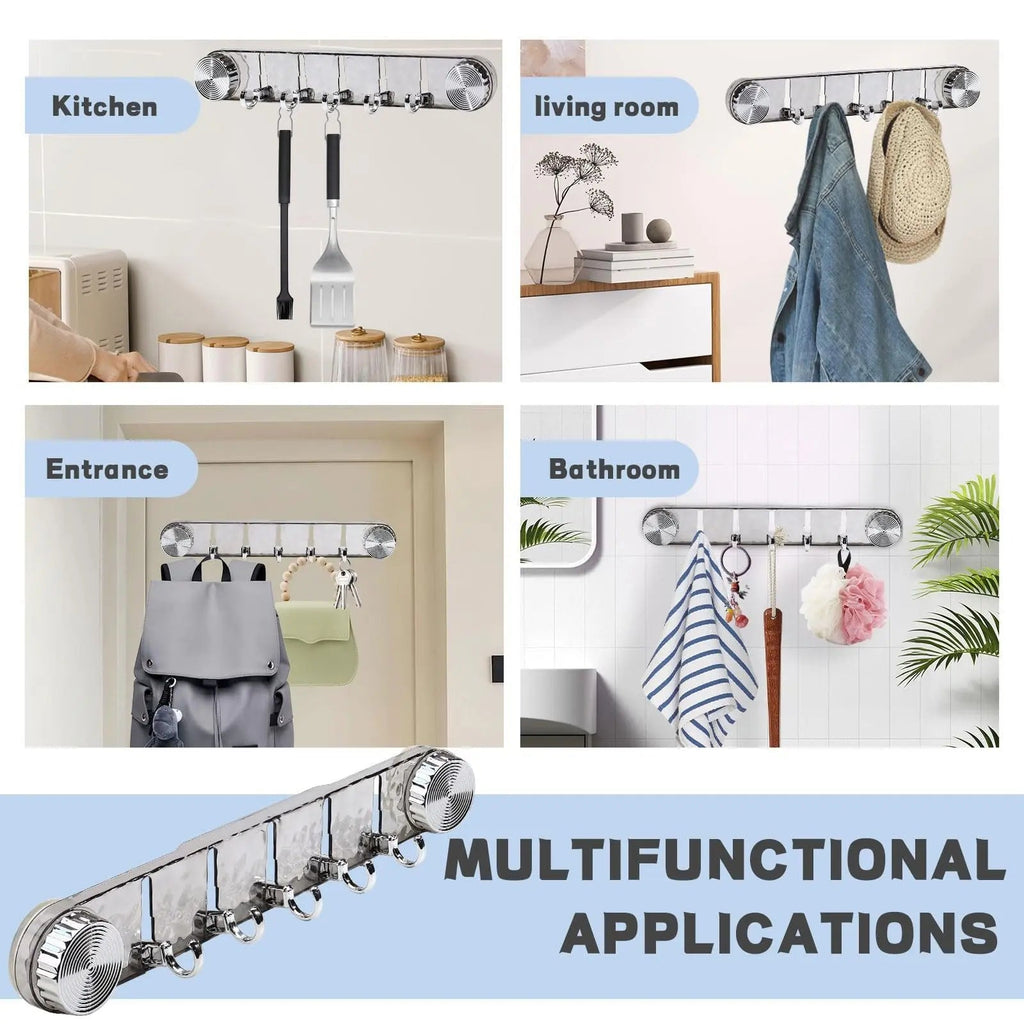 Space-saving suction cup hooks with adjustable folding design