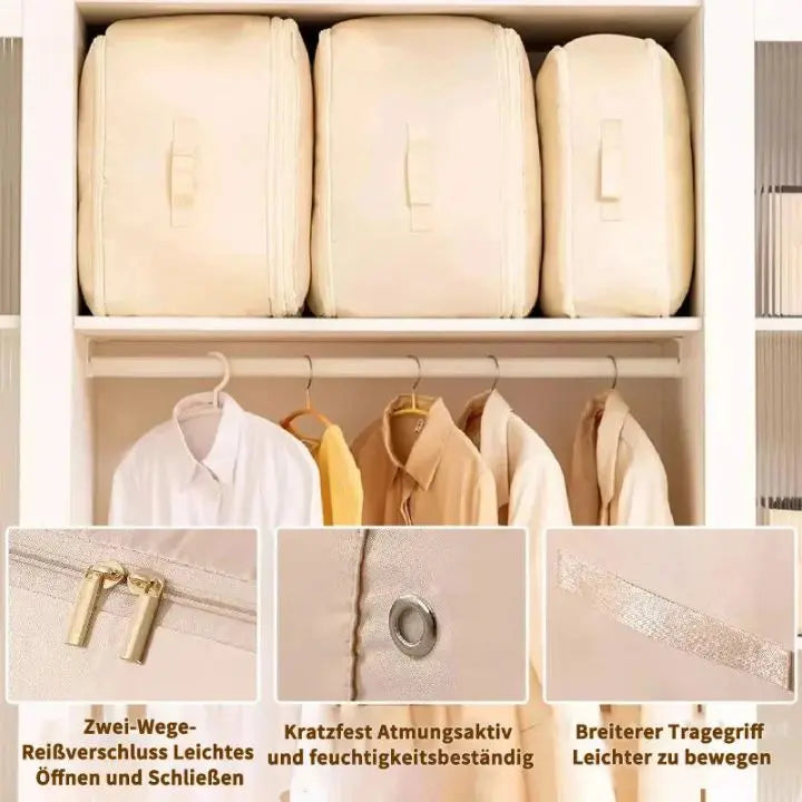 Space-saving compression organizer