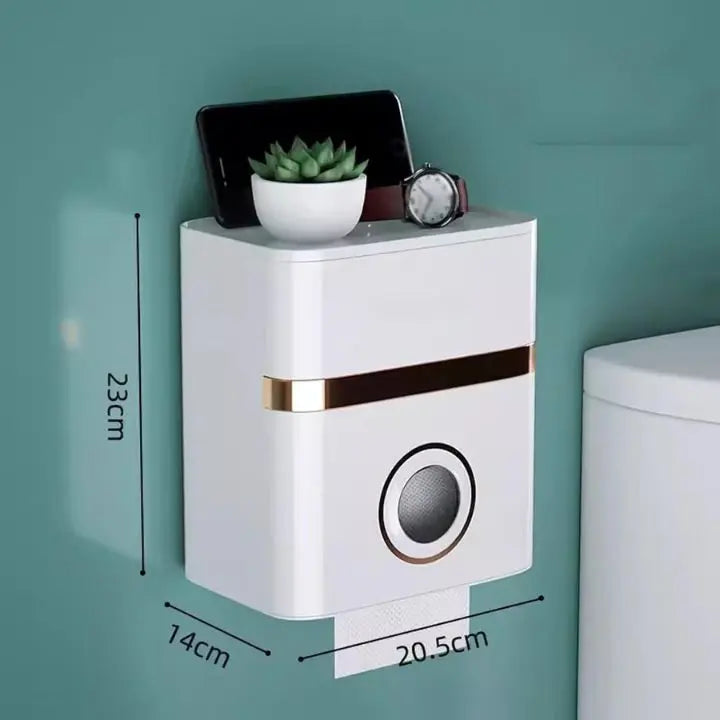 Space-saving, wall-mounted bathroom organizer