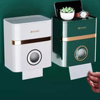 Space-saving, wall-mounted bathroom organizer