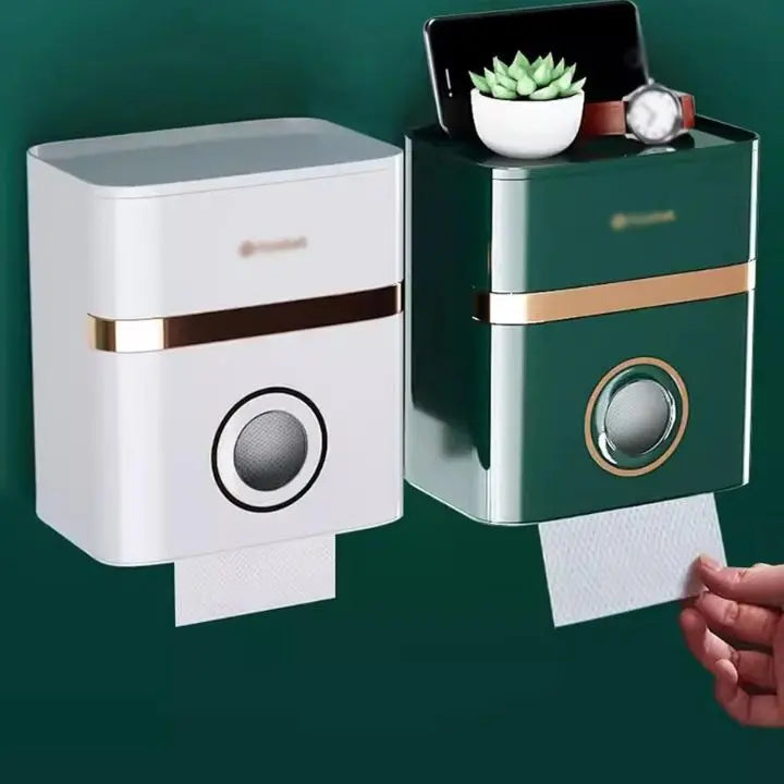 Space-saving, wall-mounted bathroom organizer