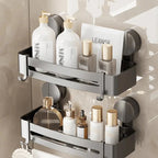 Space-saving floating shelf with drainage holes