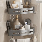 Space-saving floating shelf with drainage holes