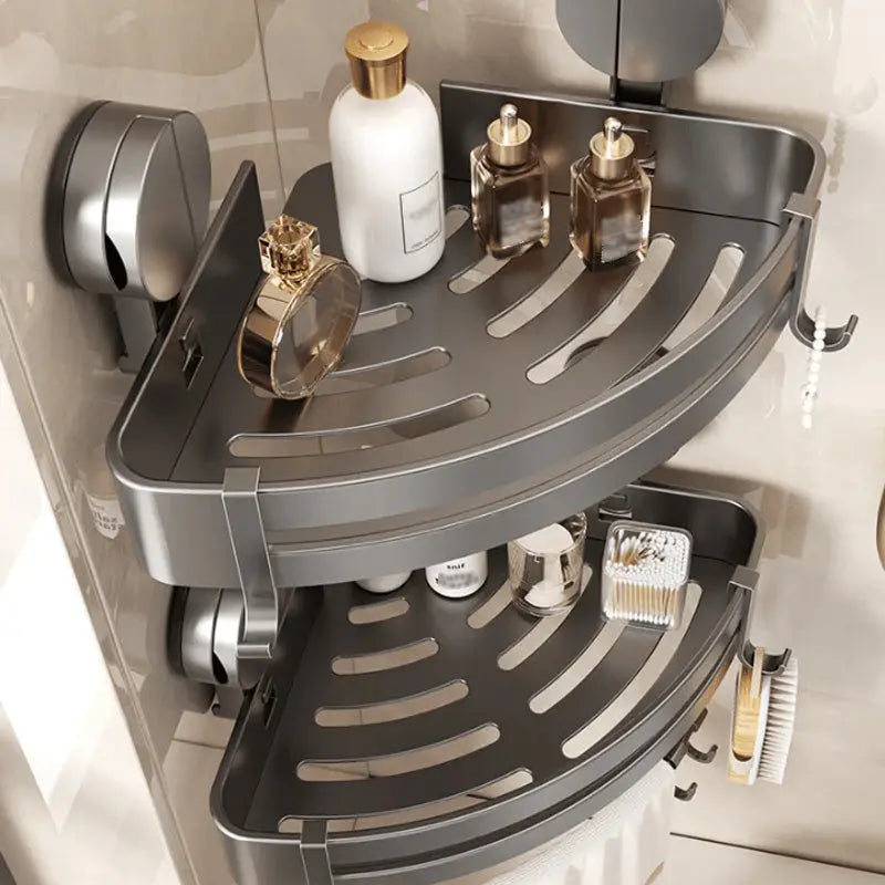 Space-saving floating shelf with drainage holes