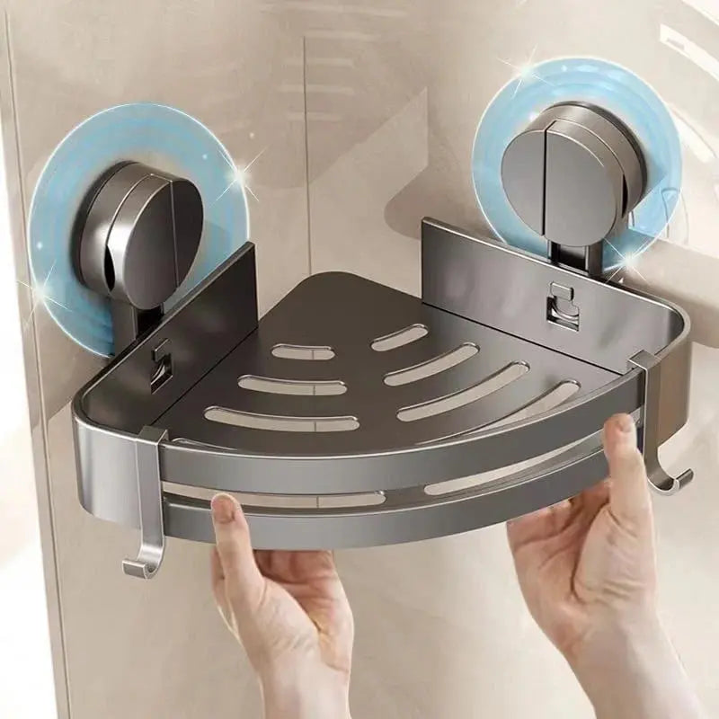 Space-saving floating shelf with drainage holes