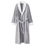 Plush Fleece Contrast Trim Bathrobe