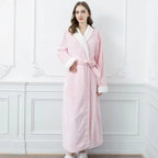 Plush Fleece Contrast Trim Bathrobe