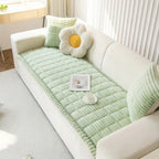 Plush Pleated Edges Sofa Cover
