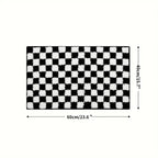 Plush Checkered Grid Bath Mat