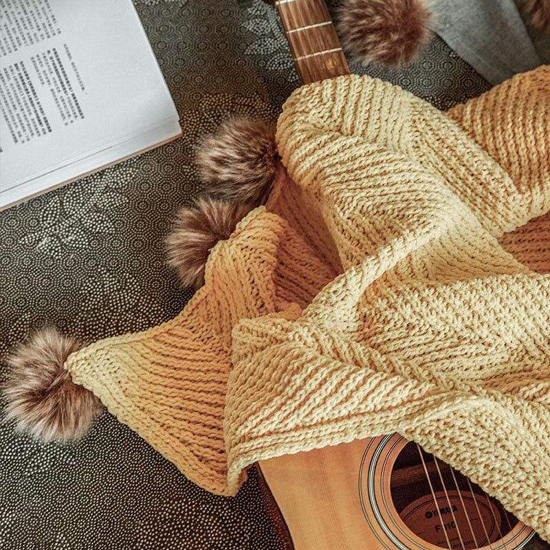 Pom Pom Chenille Blankets