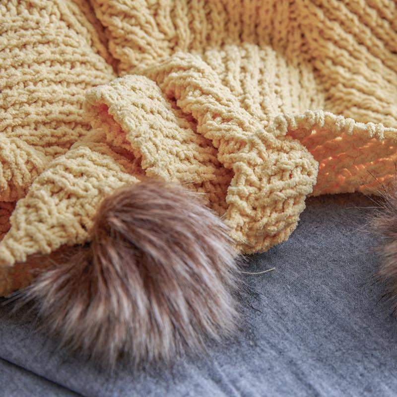 Pom Pom Chenille Blankets