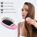 Portable negative ion hair brush