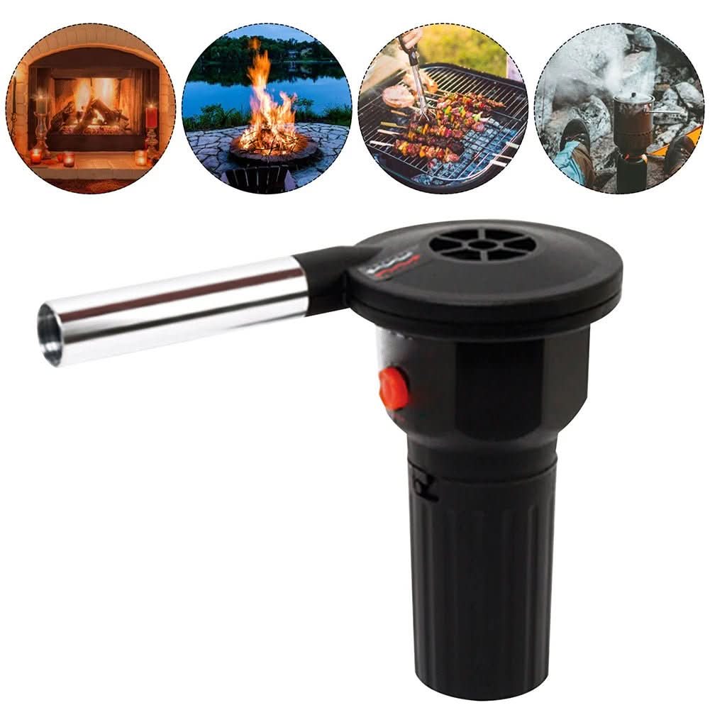 Portable grill bellows made of aluminum for efficient lighting