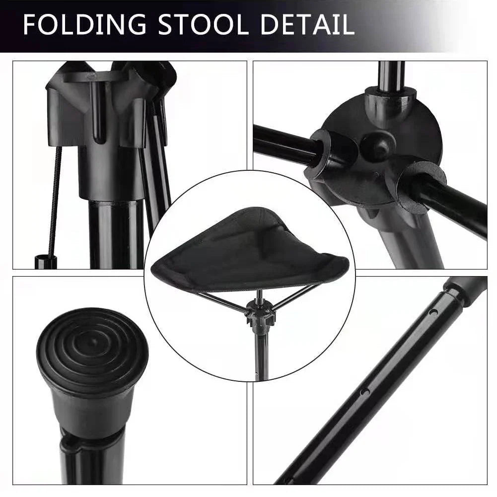 Adjustable Aluminum Alloy Folding Camping Stool 125kg Load Bearing for Hiking Travel