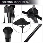 Adjustable Aluminum Alloy Folding Camping Stool 125kg Load Bearing for Hiking Travel