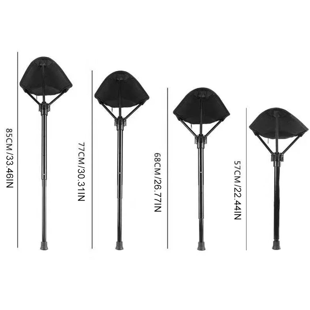Adjustable Aluminum Alloy Folding Camping Stool 125kg Load Bearing for Hiking Travel