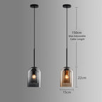 Double glass pendant light
