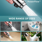 High-Pressure Showerhead with Micro-Hole Spray Design and Up to 200% More Pressure