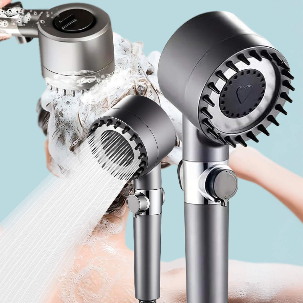 High-Pressure Showerhead with Micro-Hole Spray Design and Up to 200% More Pressure