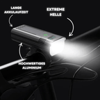 LED bike light with 5000 lumens for maximum safety when riding at night