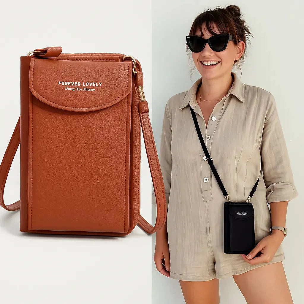 Practical Clutch Wallet with Shoulder Strap – Removable & Versatile to Wear