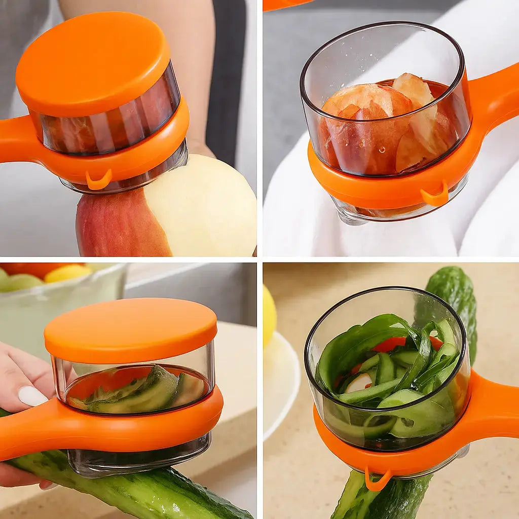 Practical Peeler with Collection Container – clean peeling without waste