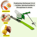 Practical Kitchen Set 3-in-1 – Peeler, Spiral Cutter & Citrus Juicer in one
