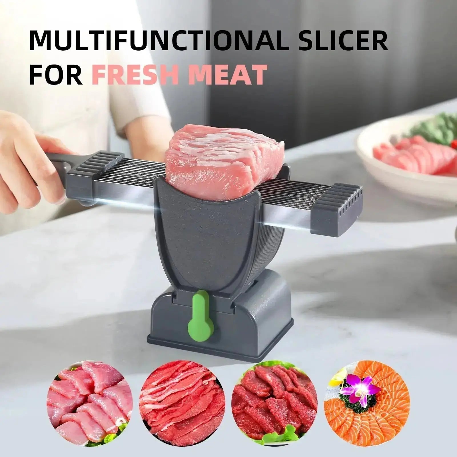 Precise 17-blade meat slicer – uniform professional slices
