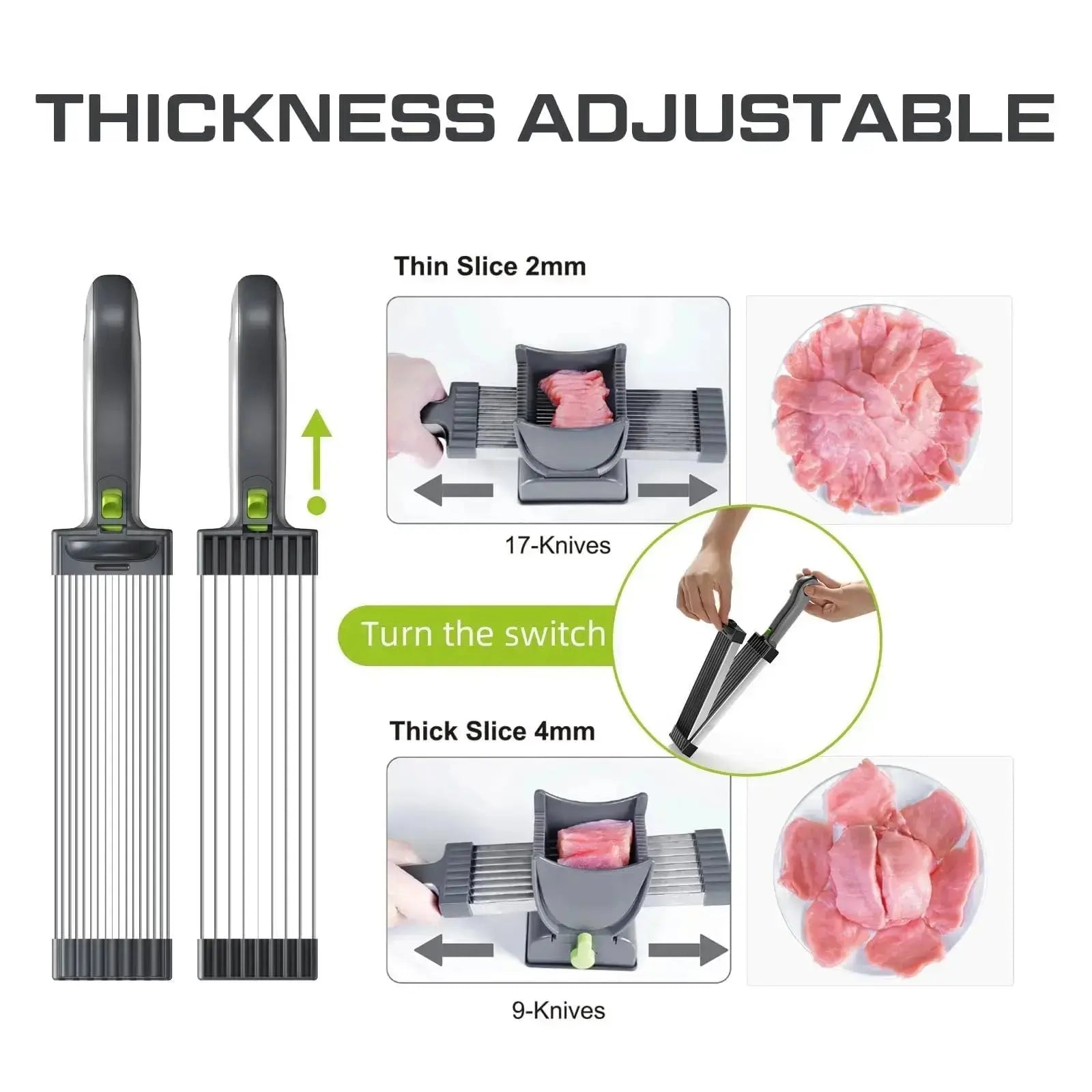 Precise 17-blade meat slicer – uniform professional slices