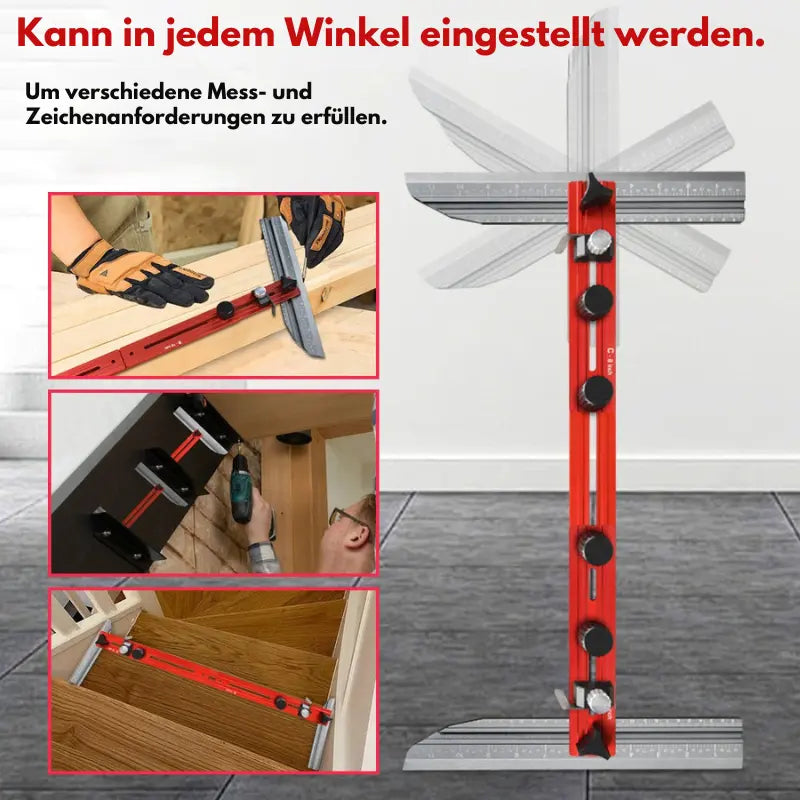 Precise Stair Measuring Tool — Adjustable Aluminum Angle Template