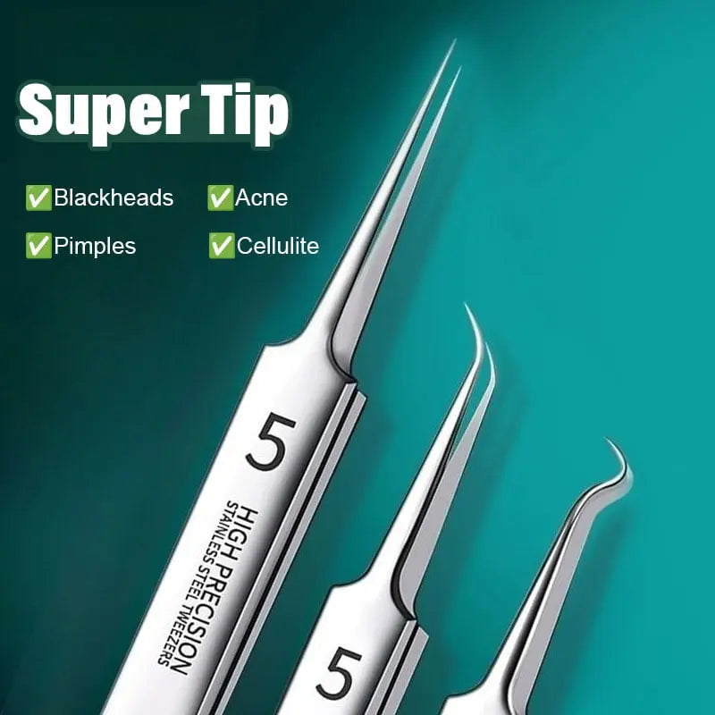 Precision Tweezer Set – Acknowledge tools made of stainless steel for flawless skin