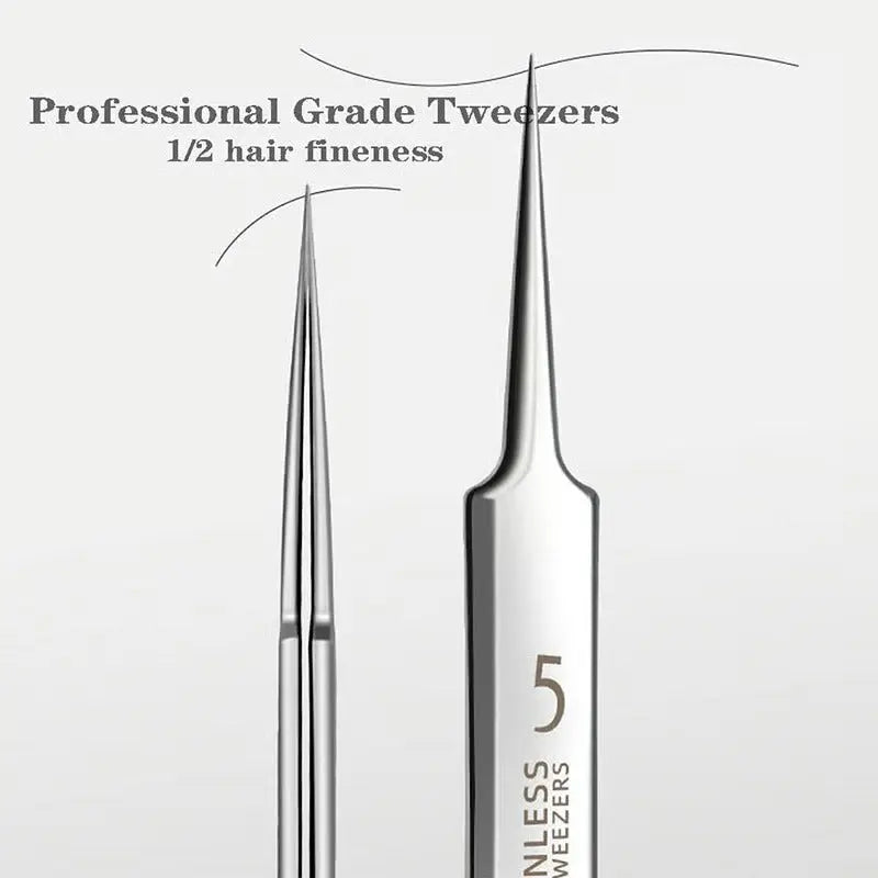 Precision Tweezer Set – Acknowledge tools made of stainless steel for flawless skin