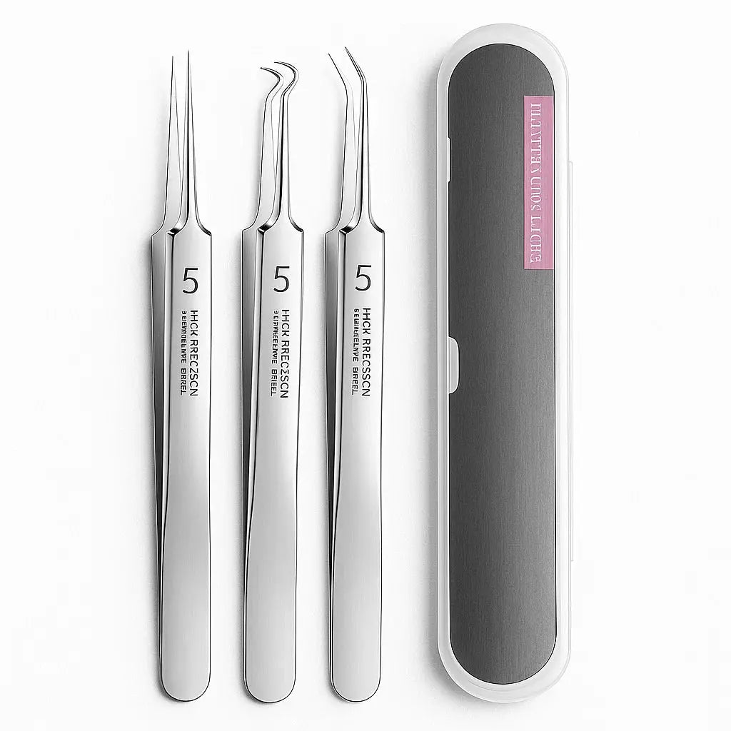 Precision Tweezer Set – Acknowledge tools made of stainless steel for flawless skin