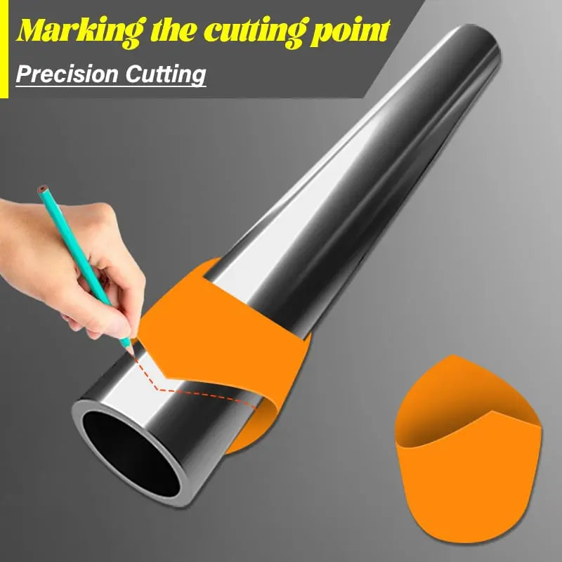 Precision template for accurate pipe saddle cuts