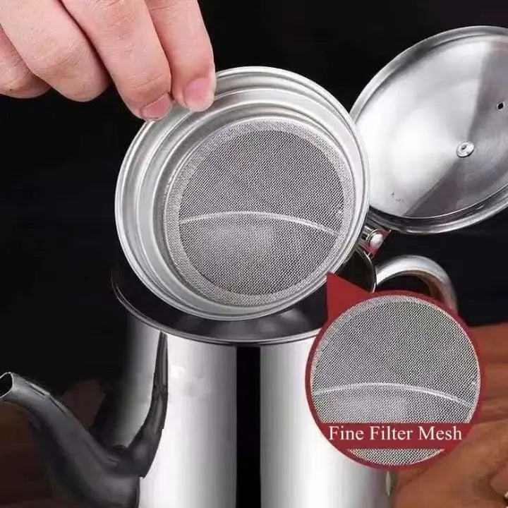 Premium Stainless Steel Oil Filter – Safely store & reuse oil