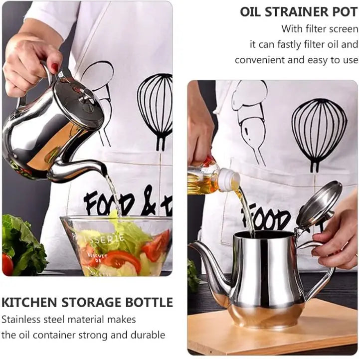 Premium Stainless Steel Oil Filter – Safely store & reuse oil