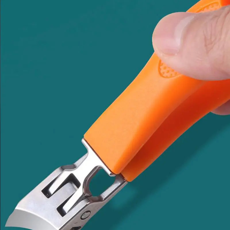 Nail clipper with wide handle & splash guard – For thick nails without effort