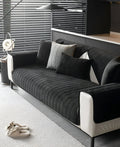 Premium Plush Velvet Sofa Cover – Luxurious Geometric Pattern with Non-Slip Back
