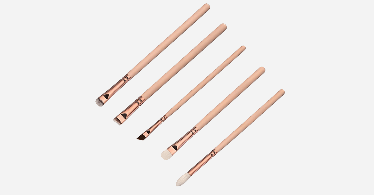 Princess Makeup Brush Set with 8 Pieces in Rose Gold and Beige Handles - Makes you look and feel like a princess!