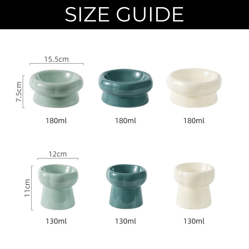 Luna Ceramic Elevated Cat Bowls