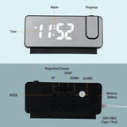 Projection alarm clock with mirror display and large LED screen