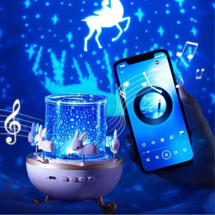 Projector night lamp with 12 motifs & Bluetooth – For magical light moments